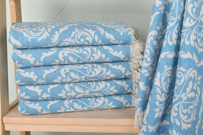 Organic cotton peshtemal for spa and beach, 68x36 Cotton Baroque Towel, Gift For Him, Bridal Shower Gifts, Bridesmaid Gifts, Large Turkish Towel - 2