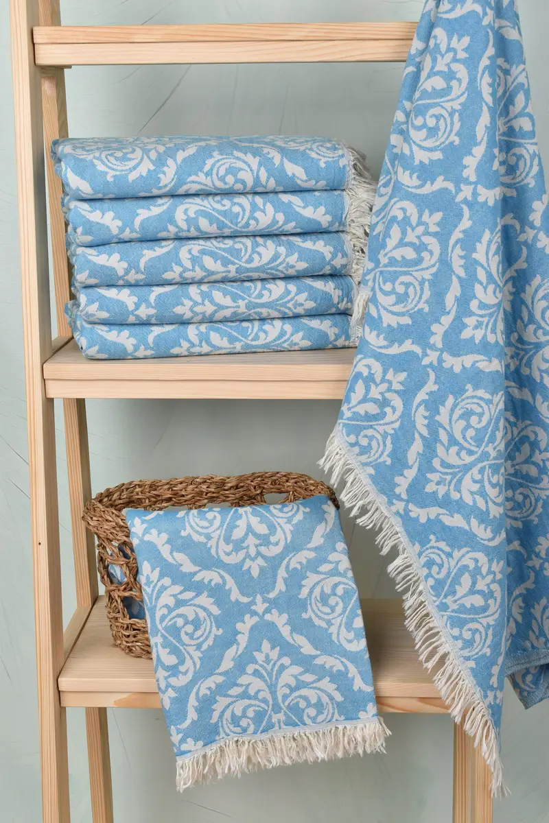 Organic cotton peshtemal for spa and beach, 68x36 Cotton Baroque Towel, Gift For Him, Bridal Shower Gifts, Bridesmaid Gifts, Large Turkish Towel - 4