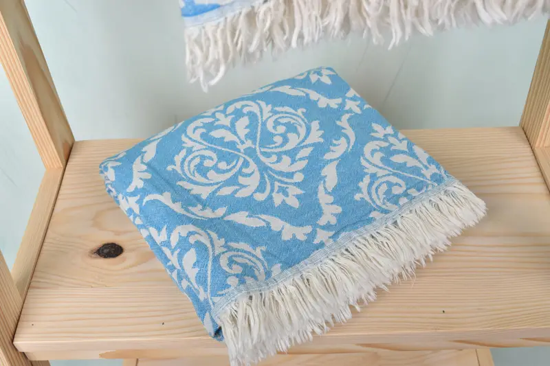 Organic cotton peshtemal for spa and beach, 68x36 Cotton Baroque Towel, Gift For Him, Bridal Shower Gifts, Bridesmaid Gifts, Large Turkish Towel - 6