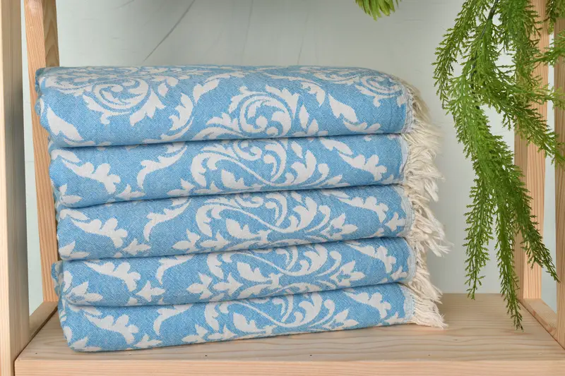 Organic cotton peshtemal for spa and beach, 68x36 Cotton Baroque Towel, Gift For Him, Bridal Shower Gifts, Bridesmaid Gifts, Large Turkish Towel - 3