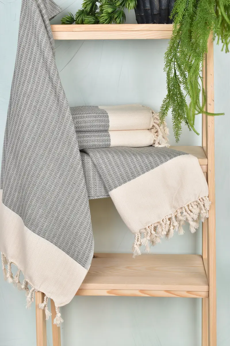 Turkish Towel Beach Towel, Guest Towel, Embroidery Towels, 68x36 Cotton Palm Design Towel, Housewarming Gift, Peshtemal Towel, Bridal Shower Gift - 6