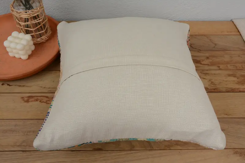 16x16 Orange Pillow Cover, Farmhouse Pillow Cover, Cushion, Boho Pillow Sham Cover, Turkish Pillow, Kilim Cushion Sham, Chair Cushion Case - 6