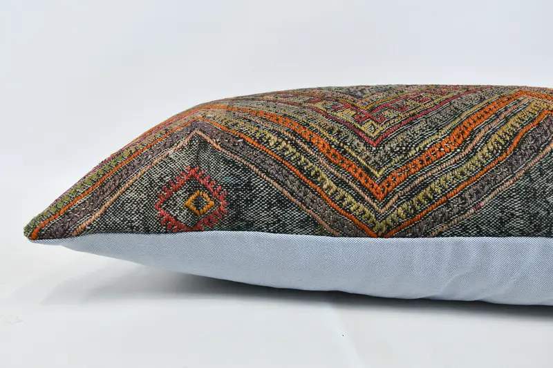 Designer Throw Pillow Case, Vintage Kilim Pillow, 16x36 Orange Pillow Case, Pillow Cover, Home Decor Pillow, Antique Pillows, Custom Pillow Cover - 6