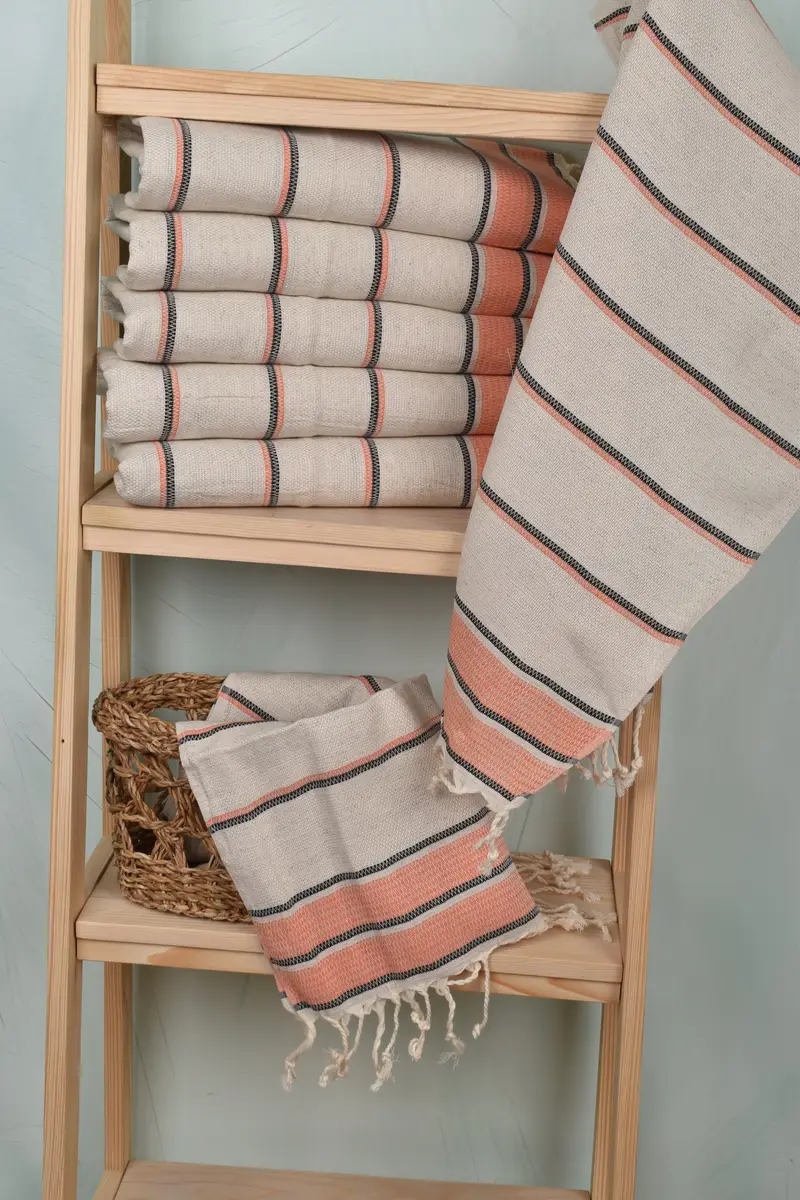 Best Friend Gift Ideas, Turkish Towel Hand Towel, 40x20 Linen Striped Towel, Bridesmaid Gifts, Travel Towel, Custom Wedding Gifts, Turkish Tea Towel - 3
