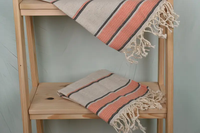 Best Friend Gift Ideas, Turkish Towel Hand Towel, 40x20 Linen Striped Towel, Bridesmaid Gifts, Travel Towel, Custom Wedding Gifts, Turkish Tea Towel - 5