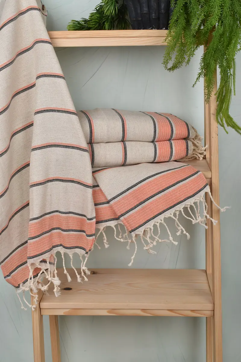 Best Friend Gift Ideas, Turkish Towel Hand Towel, 40x20 Linen Striped Towel, Bridesmaid Gifts, Travel Towel, Custom Wedding Gifts, Turkish Tea Towel - 6