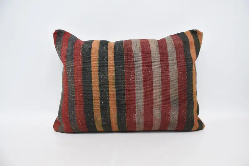 Throw Antique Purple Pillow Sham, Striped Wool Holiday Decor Thank You Gift Cushion Cover - 1