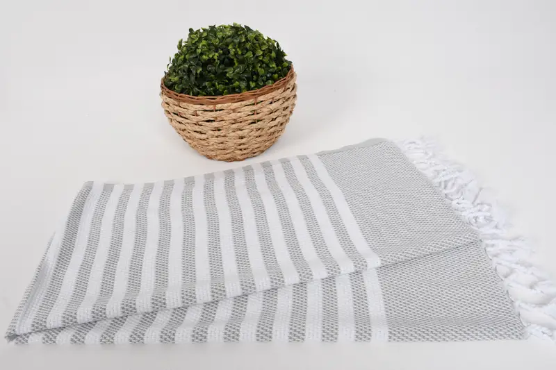 Bathroom Towels, First Wedding Anniversary Gift, Kitchen Towel, Monogram Kitchen Towel, Personalized Wedding Gift, 44x24 Cotton Striped Towel - 4