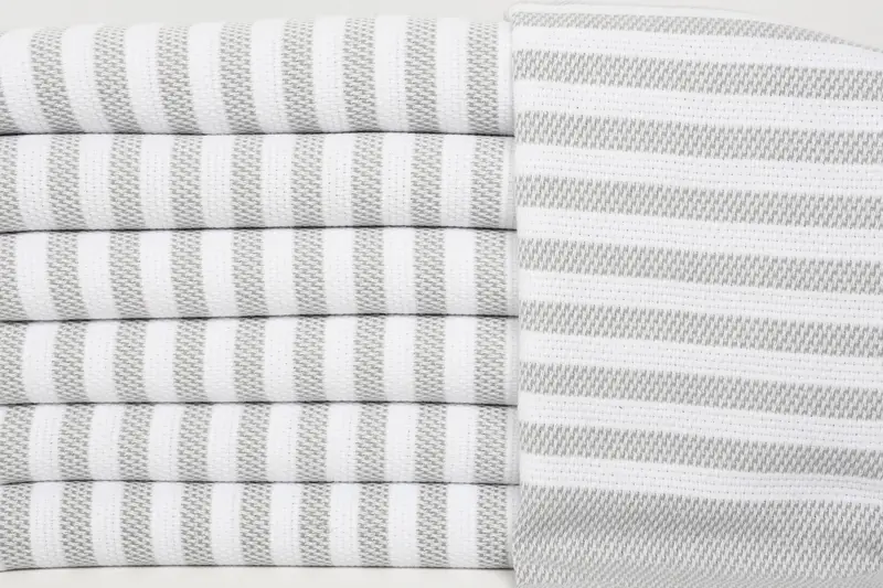 Bathroom Towels, First Wedding Anniversary Gift, Kitchen Towel, Monogram Kitchen Towel, Personalized Wedding Gift, 44x24 Cotton Striped Towel - 1
