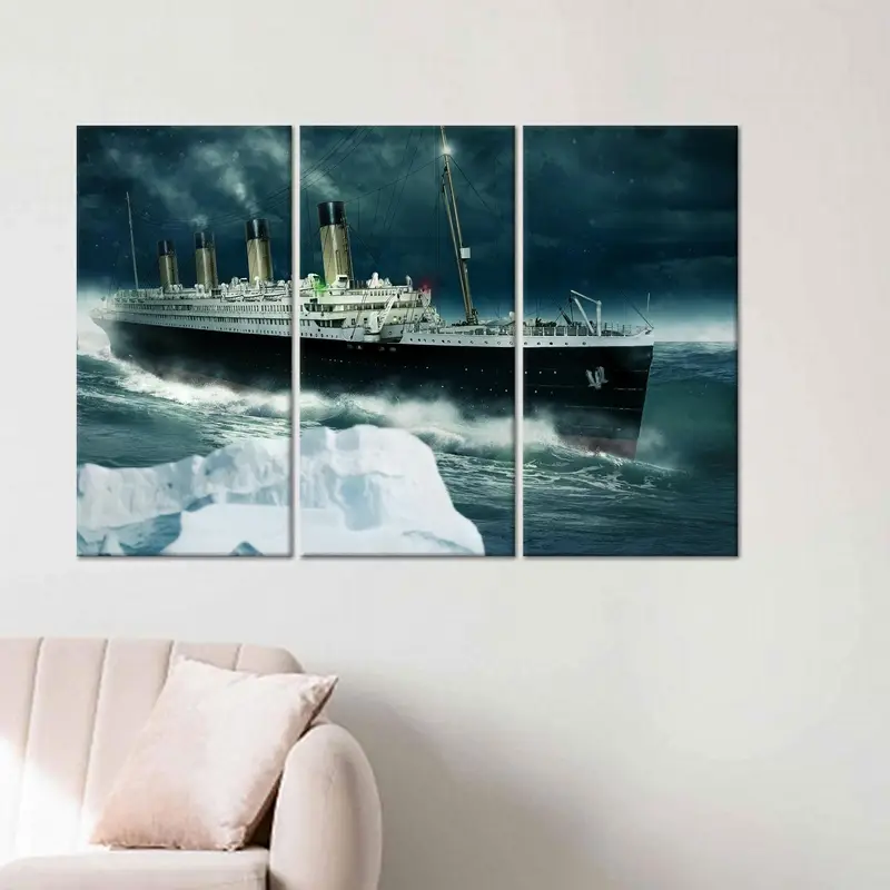 Impresión en lienzo elegante de crucero costero para decoración de oficina