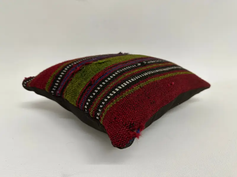 Gift Pillow, Pillow for Sofa, Ethnical Kilim Rug Pillow, Pillow, Hippie Throw Pillow, 12x12 Red Cushion Case, Neutral Cushion Case - 6