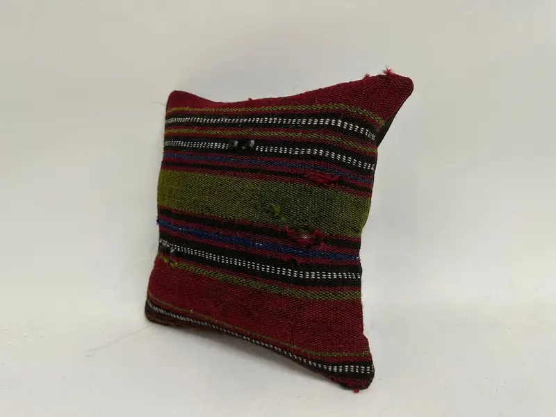 Gift Pillow, Pillow for Sofa, Ethnical Kilim Rug Pillow, Pillow, Hippie Throw Pillow, 12x12 Red Cushion Case, Neutral Cushion Case - 4