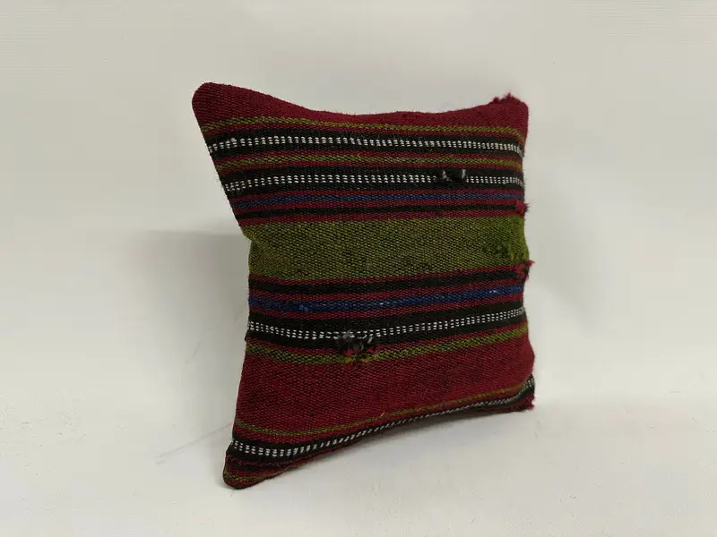 Gift Pillow, Pillow for Sofa, Ethnical Kilim Rug Pillow, Pillow, Hippie Throw Pillow, 12x12 Red Cushion Case, Neutral Cushion Case - 3