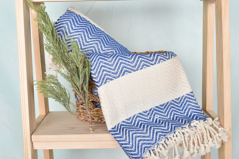Personalized Turkish Towel, Large Turkish Towel, Luxury Turkish beach towel with fringe, Engagement Gift, Thin towel, 70x40 Cotton Zig zag Towel - 4