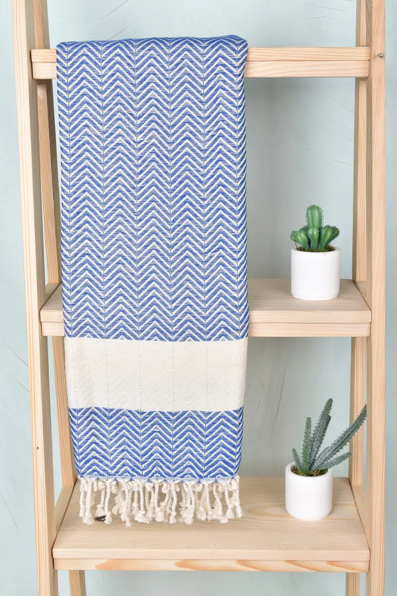Personalized Turkish Towel, Large Turkish Towel, Luxury Turkish beach towel with fringe, Engagement Gift, Thin towel, 70x40 Cotton Zig zag Towel - 8