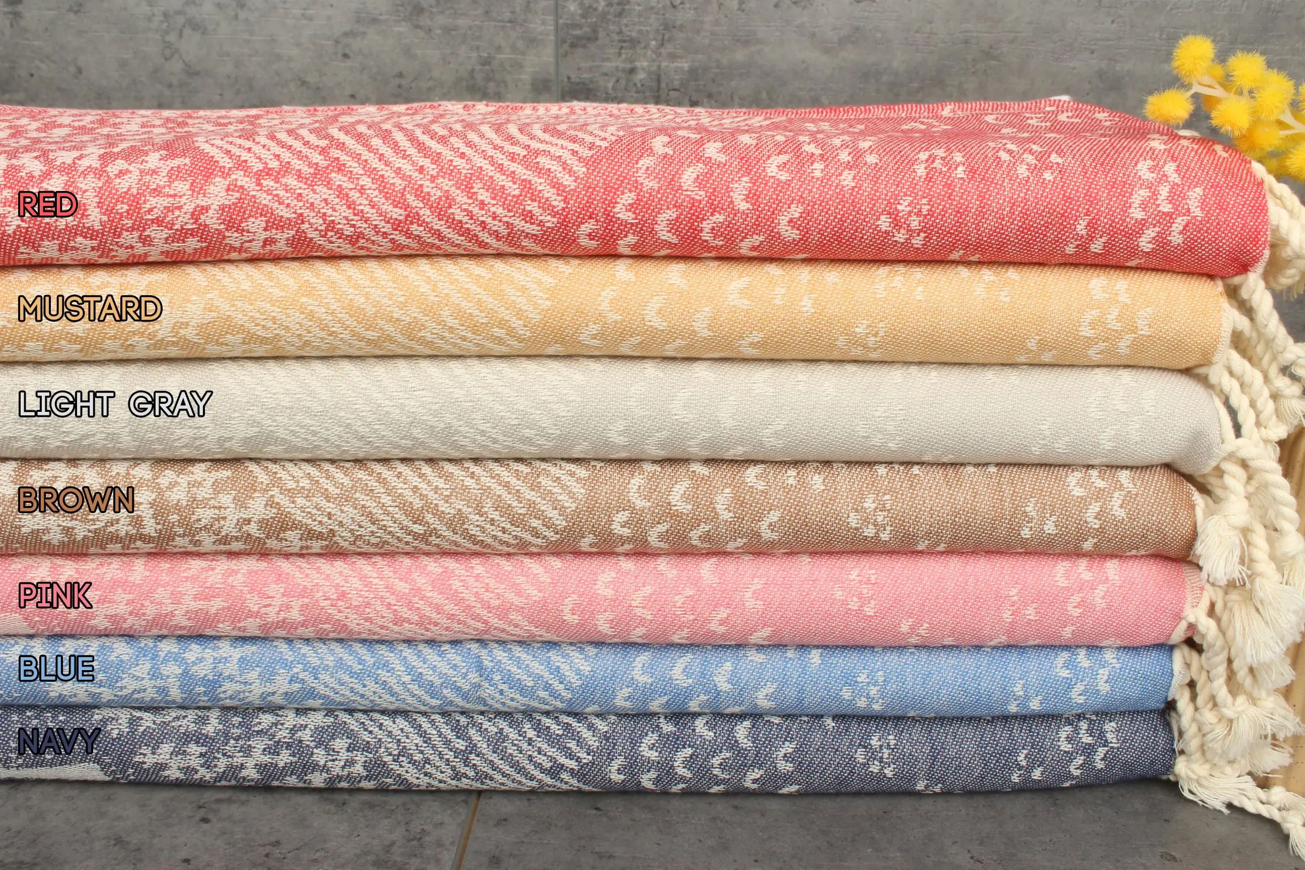 Turkish Tea Towel Cotton Mountain Design, 18x36 Inches - 1