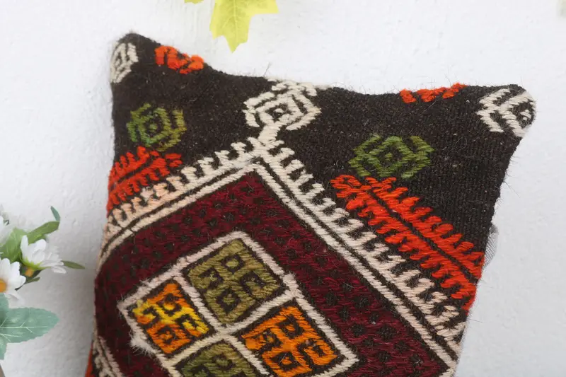 Handwoven Pillow Cover Pillow Case, 12x12 Red Cushion Case, Outdoor Patio Cushion, Cushion, Home Decor Pillow, Kilim Pillow, Gift Pillow - 5