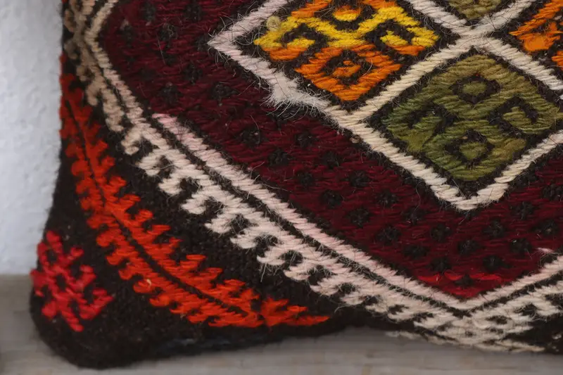 Handwoven Pillow Cover Pillow Case, 12x12 Red Cushion Case, Outdoor Patio Cushion, Cushion, Home Decor Pillow, Kilim Pillow, Gift Pillow - 3