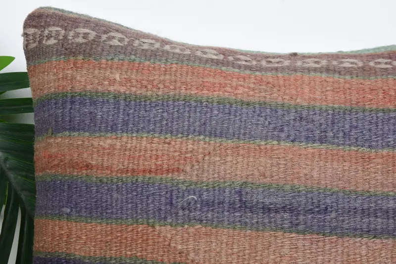 16x16 Blue Pillow Cover, Kilim Rug Cushion Case, Kilim Pillow Cover, Interior Designer Pillow, Pillow Sham, Throw Kilim Pillow - 2