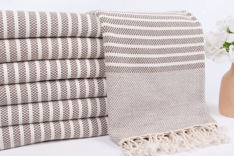 Gift Boxes Towel, Organic towel, Girls Weekend Getaways Gifts, Sand-free towel, 76x40 Cotton Striped Towel, Oversized Beach Towel, Hammam towel - 2
