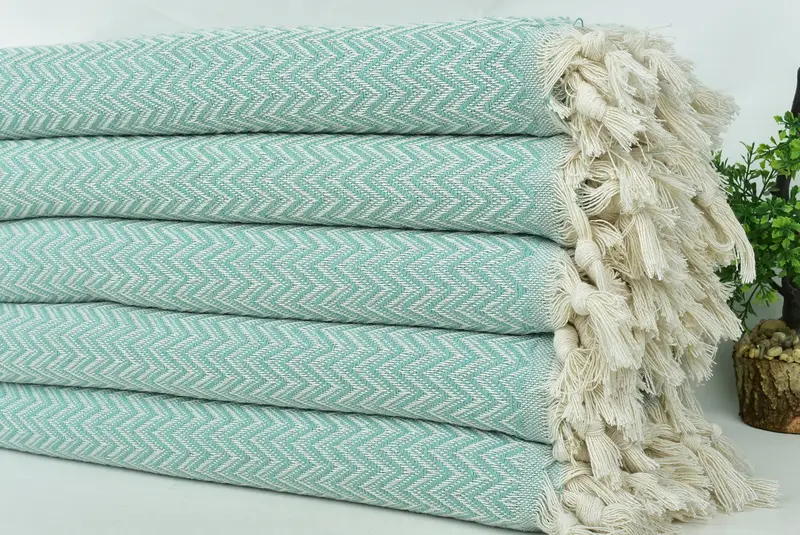 Bridesmaid Gifts, 76x64 Cotton Zig zag Towel, Wedding Favors, Bachelorette Large Towel, Throw Blanket, Decorative Bedspread, Welcome Wedding Gift - 3