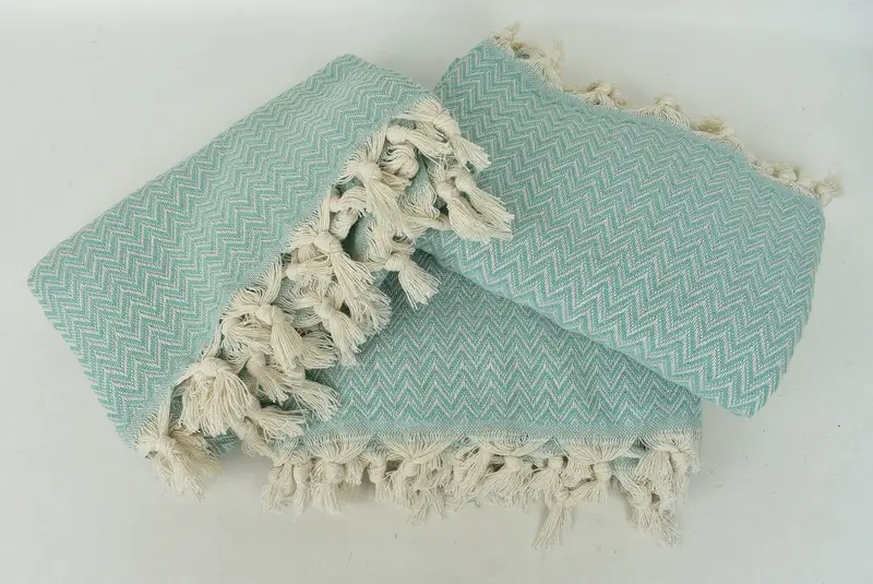 Bridesmaid Gifts, 76x64 Cotton Zig zag Towel, Wedding Favors, Bachelorette Large Towel, Throw Blanket, Decorative Bedspread, Welcome Wedding Gift - 6
