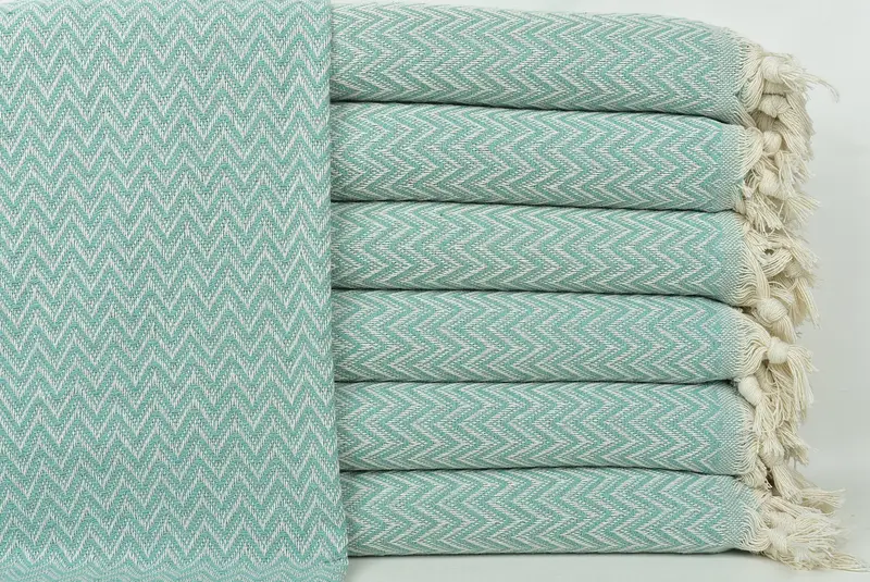 Bridesmaid Gifts, 76x64 Cotton Zig zag Towel, Wedding Favors, Bachelorette Large Towel, Throw Blanket, Decorative Bedspread, Welcome Wedding Gift - 1