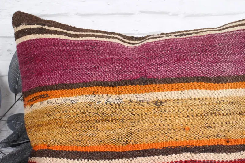Cushion Cover, 24x24 Brown Cushion Case, Sustainable Cushion Cover, Vintage Pillow, Gift Pillow, Vintage Kilim Throw Pillow - 2