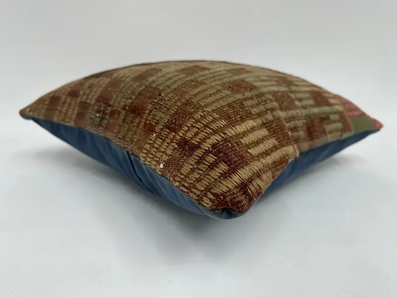 16x16 Green Pillow Cover, Neutral Cushion Case, Antique Pillows, Bright Pillow, Vintage Kilim Throw Pillow, Pillow Sham, Kilim Pillow Cover - 6