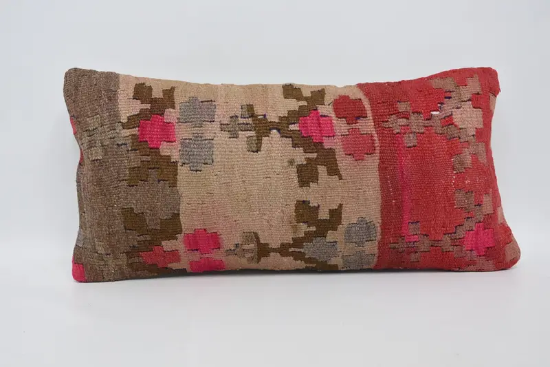 Home Decor Pillow, Handmade Throw Cushion Case, Boho Pillow, Sustainable Cushion Case, Pillow, Vintage Pillow, 12x24 Beige Cushion - 1