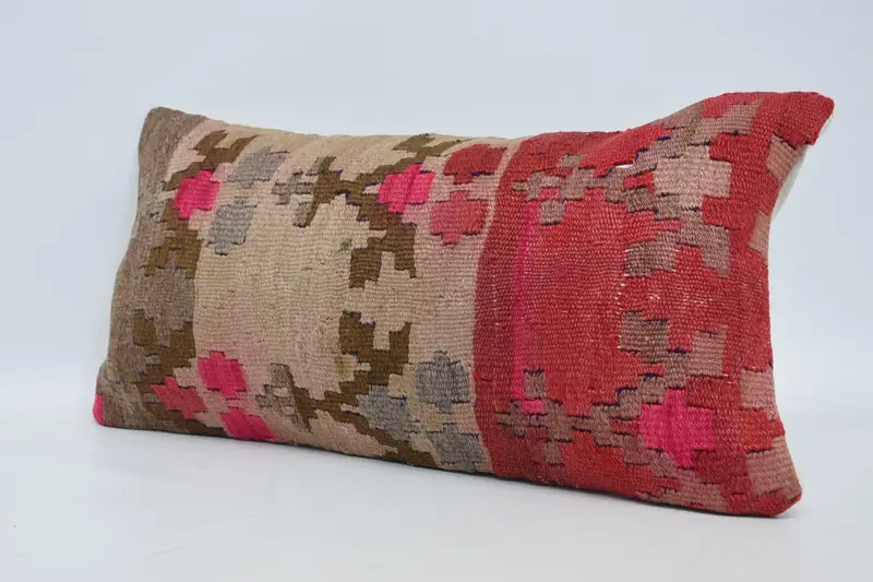 Home Decor Pillow, Handmade Throw Cushion Case, Boho Pillow, Sustainable Cushion Case, Pillow, Vintage Pillow, 12x24 Beige Cushion - 4