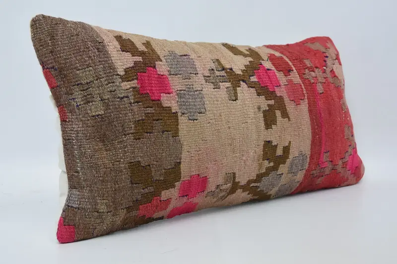 Home Decor Pillow, Handmade Throw Cushion Case, Boho Pillow, Sustainable Cushion Case, Pillow, Vintage Pillow, 12x24 Beige Cushion - 3