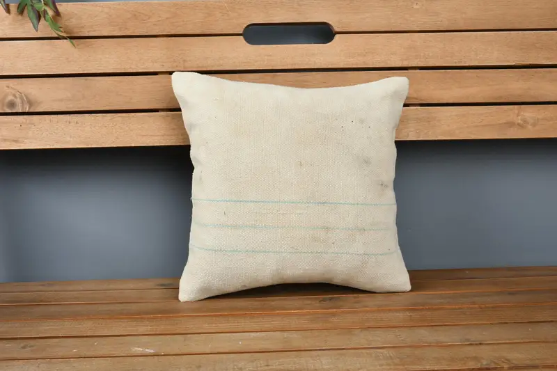 14x14 Beige Cushion, Couch Pillow Cover, Pillow Cover, Home Decor Pillow, Vintage Pillow, Seat Pillow Sham, Turkish Pillow - 6