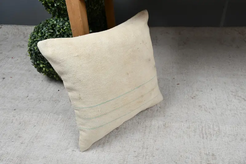 14x14 Beige Cushion, Couch Pillow Cover, Pillow Cover, Home Decor Pillow, Vintage Pillow, Seat Pillow Sham, Turkish Pillow - 7