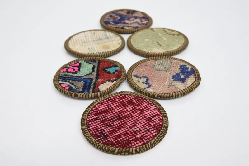 Elegant Pink and Green Round Coaster, Unique Glass Pad