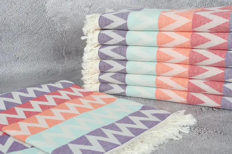 Wedding For Favor, Travel towel, Custom Towel Beach, Bachelorette Party Gifts, Peshtemal Towel, 70x40 Cotton Zigzag Design Towel, Bridesmaid Gifts - 3
