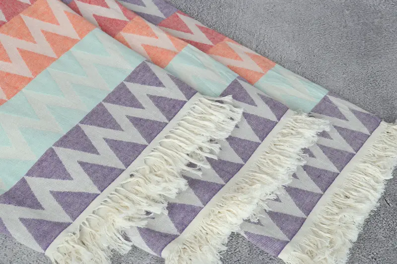 Wedding For Favor, Travel towel, Custom Towel Beach, Bachelorette Party Gifts, Peshtemal Towel, 70x40 Cotton Zigzag Design Towel, Bridesmaid Gifts - 6