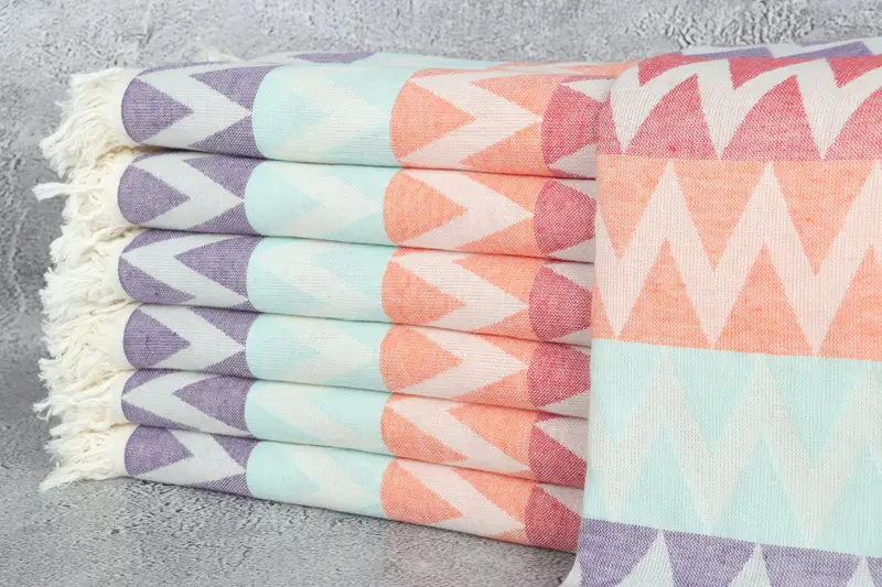 Wedding For Favor, Travel towel, Custom Towel Beach, Bachelorette Party Gifts, Peshtemal Towel, 70x40 Cotton Zigzag Design Towel, Bridesmaid Gifts - 2