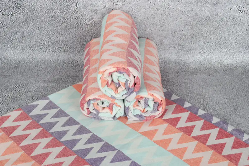 Wedding For Favor, Travel towel, Custom Towel Beach, Bachelorette Party Gifts, Peshtemal Towel, 70x40 Cotton Zigzag Design Towel, Bridesmaid Gifts - 8