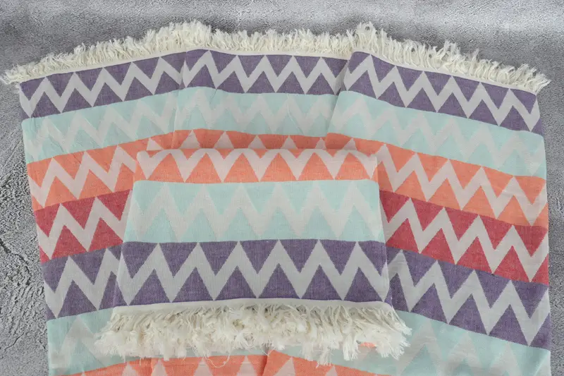 Wedding For Favor, Travel towel, Custom Towel Beach, Bachelorette Party Gifts, Peshtemal Towel, 70x40 Cotton Zigzag Design Towel, Bridesmaid Gifts - 5