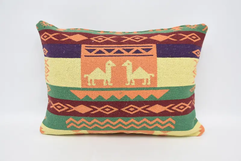 Vintage Pillow Case, Orange Pillow Cover, Rustic Gift Pillowcase - 1