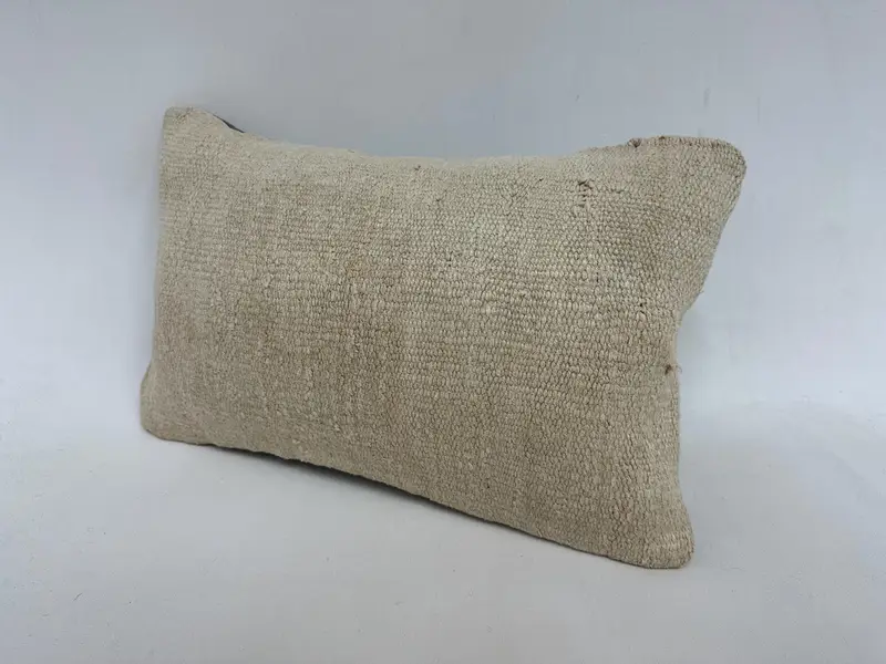 Kilim Pillow, 12x20 Beige Pillow Sham, Boho Pillow Sham Cover, Pillow, Throw Kilim Pillow, Accent Throw Cushion Case, Customized Pillow - 4