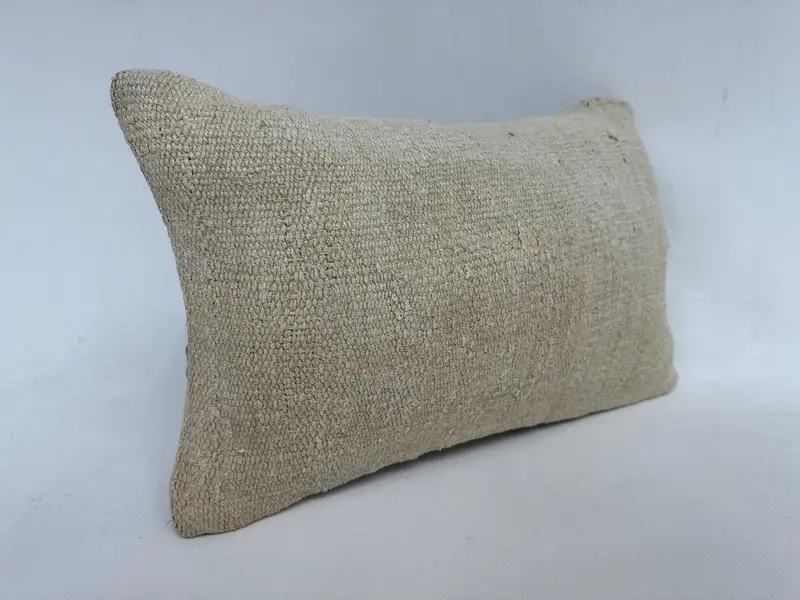 Kilim Pillow, 12x20 Beige Pillow Sham, Boho Pillow Sham Cover, Pillow, Throw Kilim Pillow, Accent Throw Cushion Case, Customized Pillow - 3