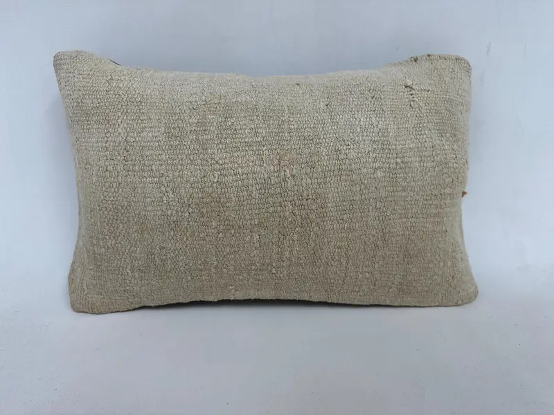 Kilim Pillow, 12x20 Beige Pillow Sham, Boho Pillow Sham Cover, Pillow, Throw Kilim Pillow, Accent Throw Cushion Case, Customized Pillow - 1