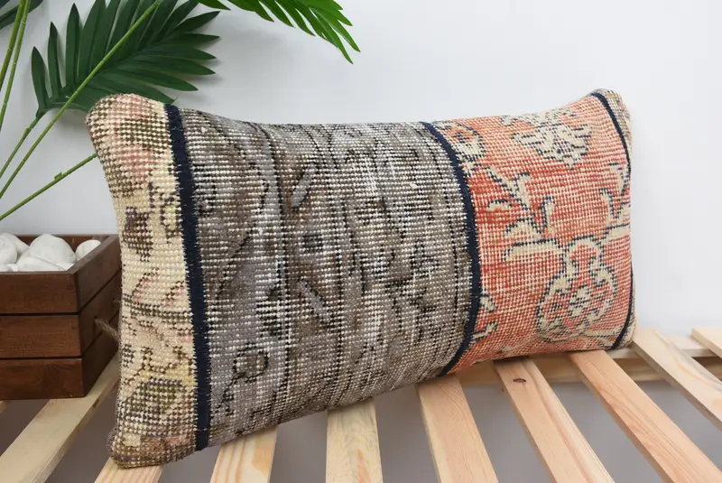 12x24 Red Cushion, Vintage Kilim Pillow, Handwoven Pillow Cover Cushion Cover, Pillow Case, Interior Designer Pillow, Kilim Cushion Sham - 4