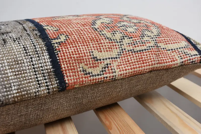 12x24 Red Cushion, Vintage Kilim Pillow, Handwoven Pillow Cover Cushion Cover, Pillow Case, Interior Designer Pillow, Kilim Cushion Sham - 7
