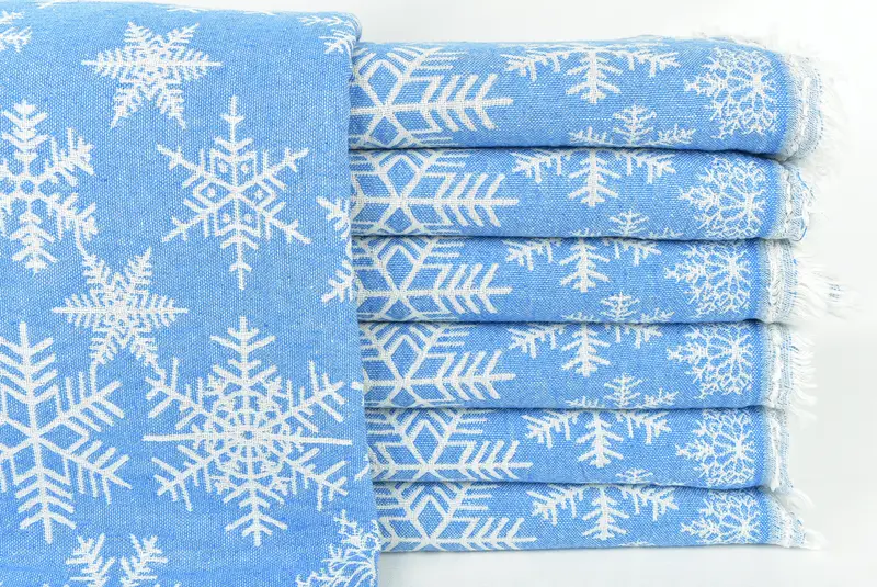 Peshtemal Towel USA, 80x40 Cotton Snow Design Towel, Bachelorette Party Gift, Gift For Wedding Day, Fouta towel, Bridesmaid Gifts, Personalize Gift - 3