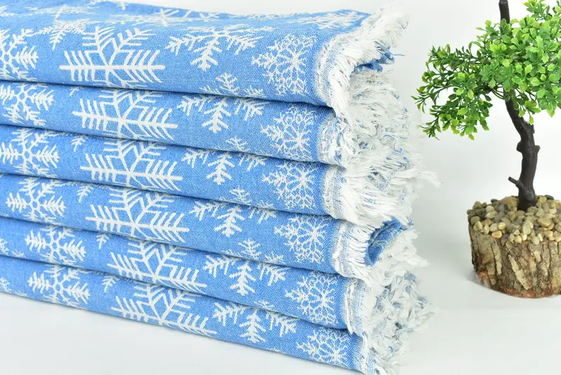 Peshtemal Towel USA, 80x40 Cotton Snow Design Towel, Bachelorette Party Gift, Gift For Wedding Day, Fouta towel, Bridesmaid Gifts, Personalize Gift - 5