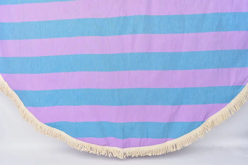 Birthday Gift, Embroidery Towel, Bachelorette Party Gifts Bridesmaids, Best Beach Towel, Quick-Dry Beach Towel, 64x64 Cotton Striped Round Towel - 1