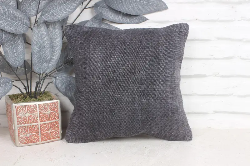 Antique Pillows, Kilim Pillow, Pillow Cover, 12x12 Gray Pillow, Living Room Throw Pillow Sham, Rustic Pillow, Throw Kilim Pillow, Colorful Cushion - 1